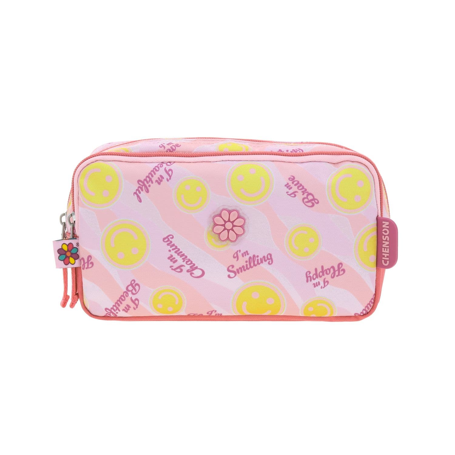 Lapicera escolar para niña Happy Girl by Chenson color rosa con doble compartimento - Modelo HG66526, modelo HG66526-P