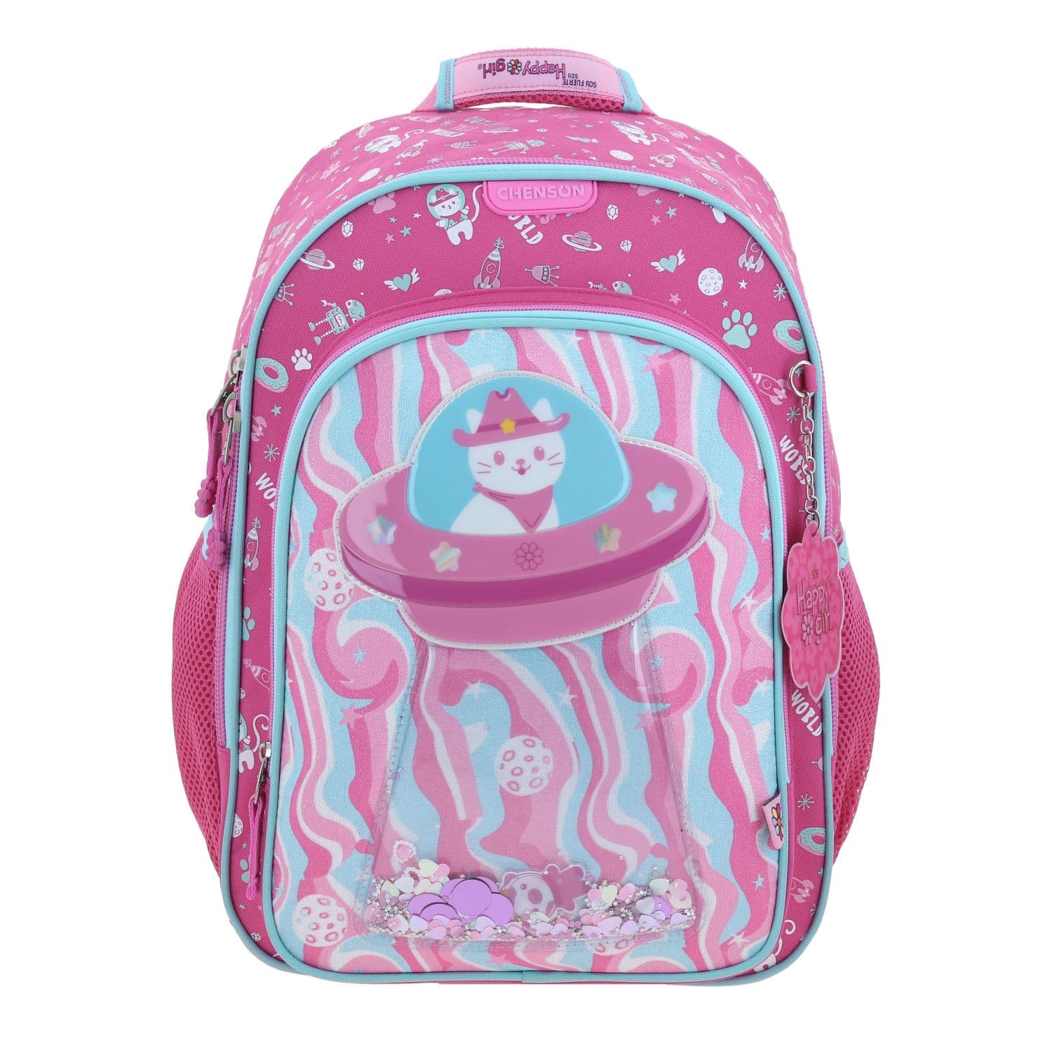 Kit Escolar Happy Girl by Chenson Mochila + Lonchera Rosa Infantil - Modelo HG70157, modelo HG70157-P-KC2O