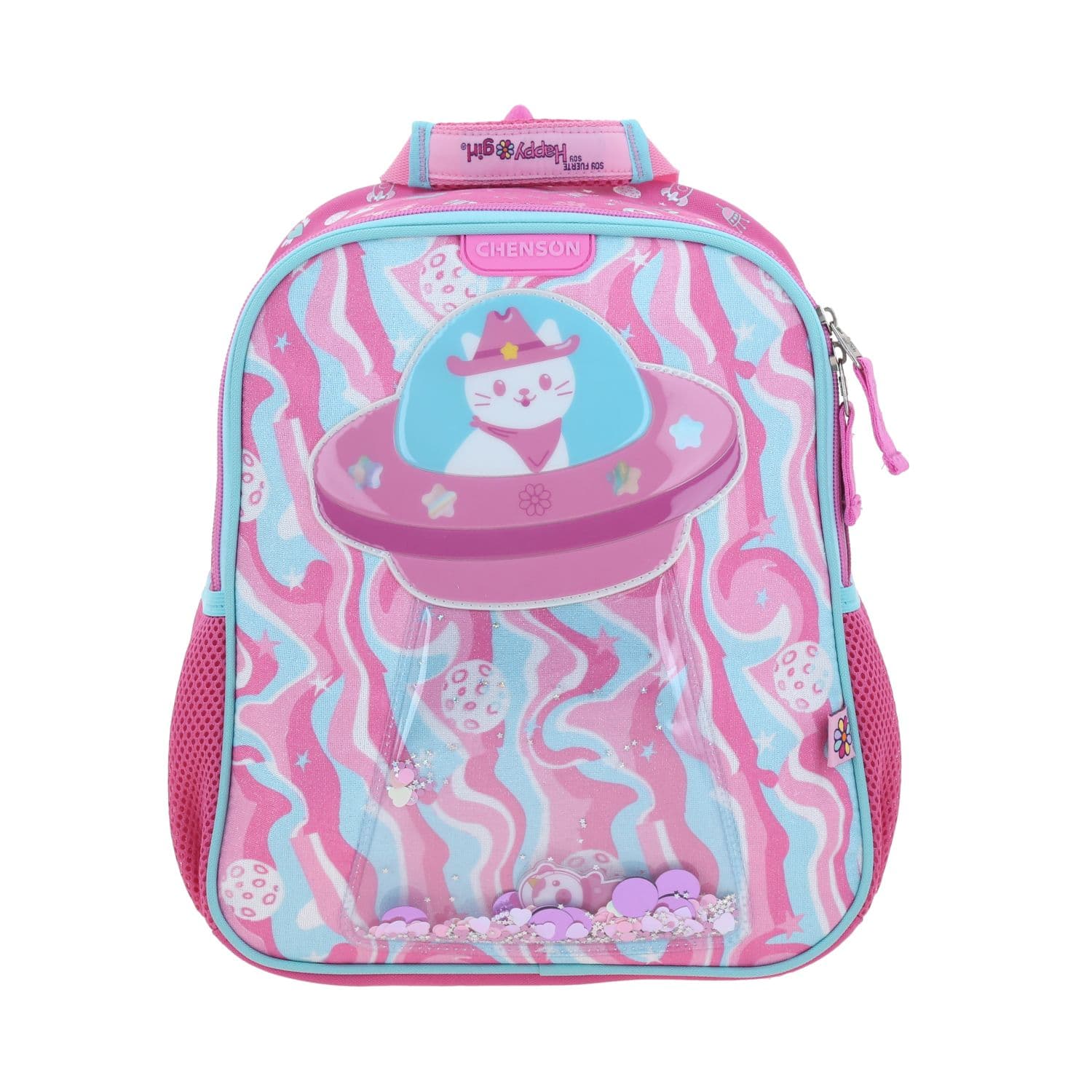 Kit Escolar Happy Girl by Chenson Mochila + Lonchera + Lapicera Rosa, modelo HG70160-P-KC3