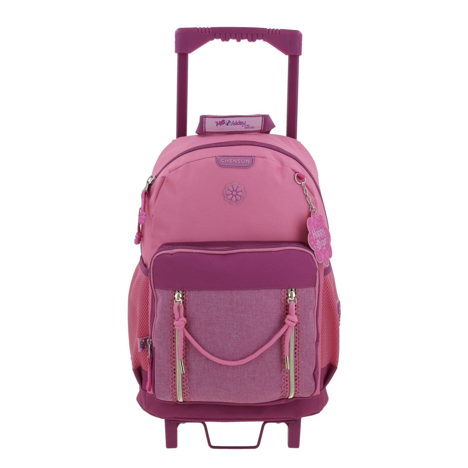 Kit Escolar Happy Girl by Chenson (Mochila con Ruedas + Lonchera) Rosa Infantil - Modelo HG70656, modelo HG70656-P-KB2O