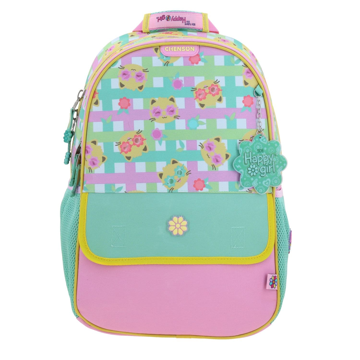 Kit Escolar Happy Girl by Chenson (Mochila + Lonchera + Lapicera) Rosa Infantil - Modelo HG70706, modelo HG70706-P-KC3