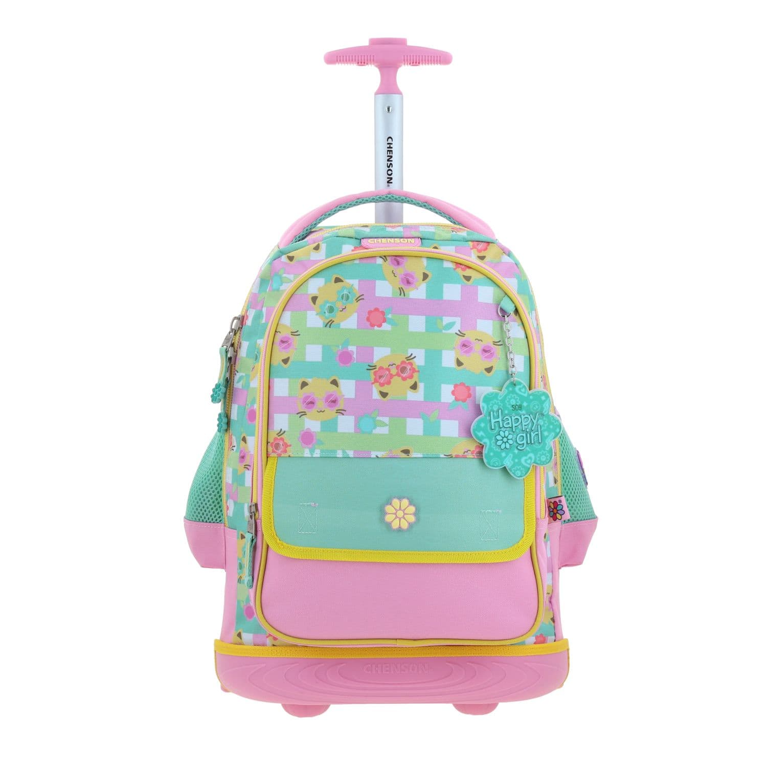 Kit Escolar Happy Girl by Chenson (Mochila con Ruedas + Lonchera + Lapicera) Rosa Infantil - Modelo HG70710, modelo HG70710-P-KB3