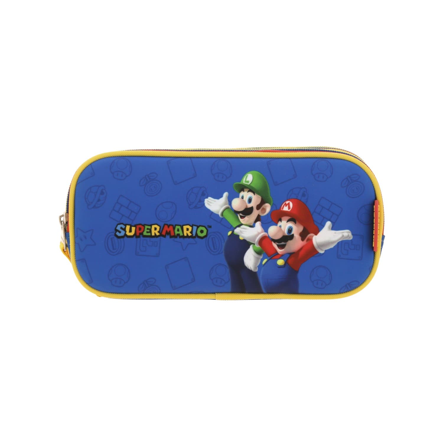 Lapicera escolar para niño Mario Bros by Chenson color azul con triple compartimento - Modelo MB65969, modelo MB65969-9