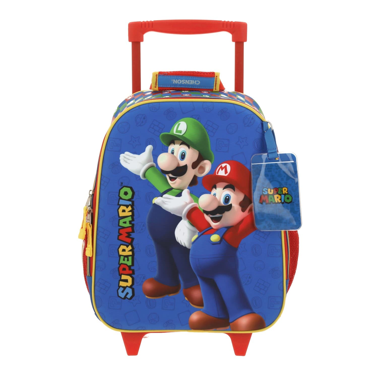 Kit Escolar Mario Bros by Chenson (Mochila con Ruedas + Lapicera) Azul Infantil - Modelo MB65970, modelo MB65970-9-KC2A