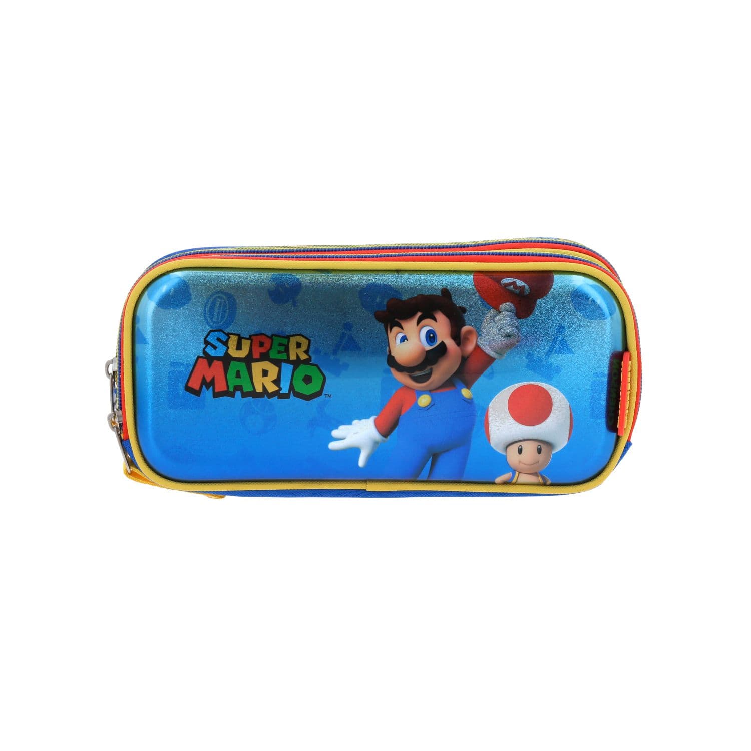 Lapicera escolar para niño Mario Bros by Chenson azul con triple compartimento - Modelo MB65982, modelo MB65982-9