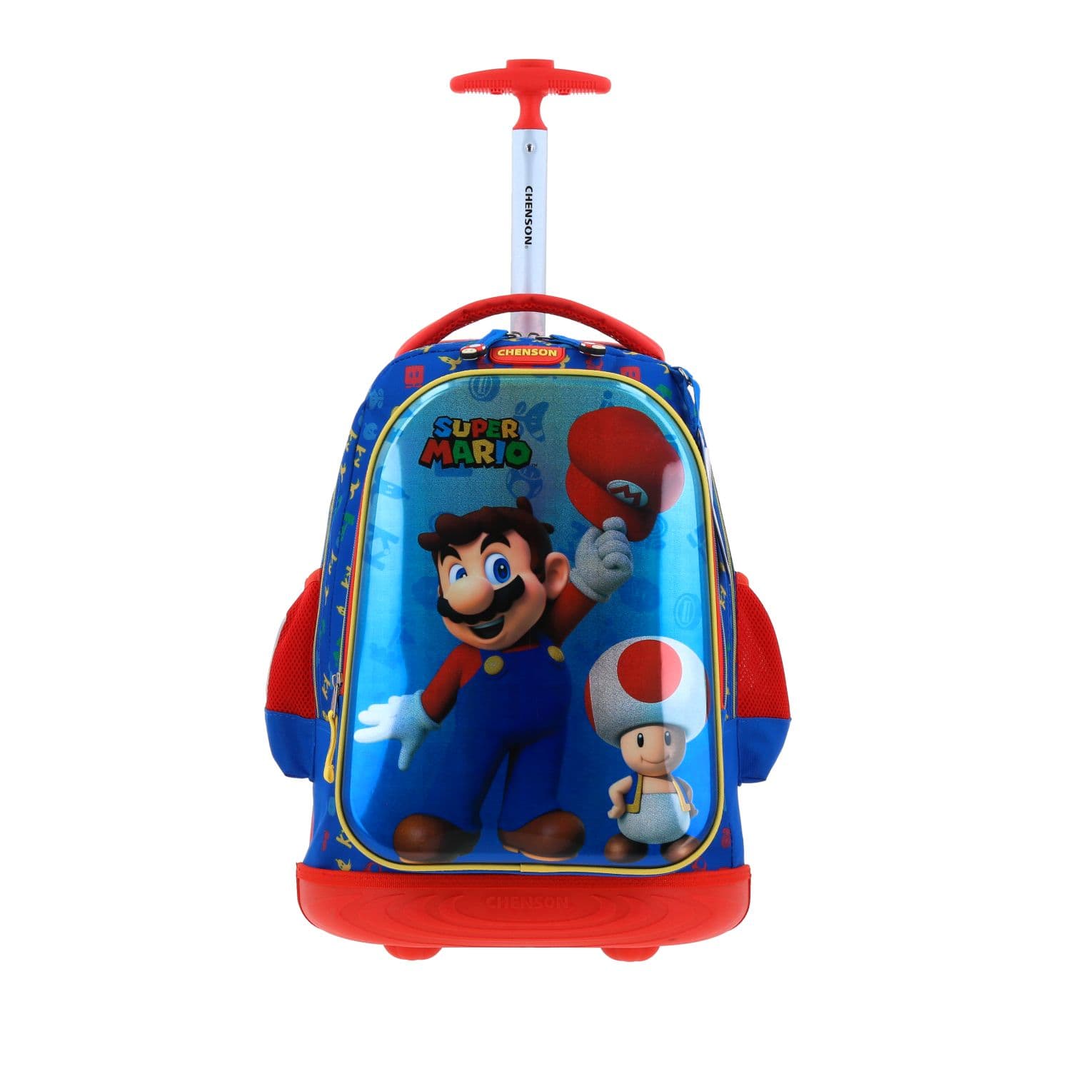 Kit Escolar Mario Bros by Chenson Mochila con Ruedas + Lonchera + Lapicera Azul - Modelo MB65983, modelo MB65983-9-KC3