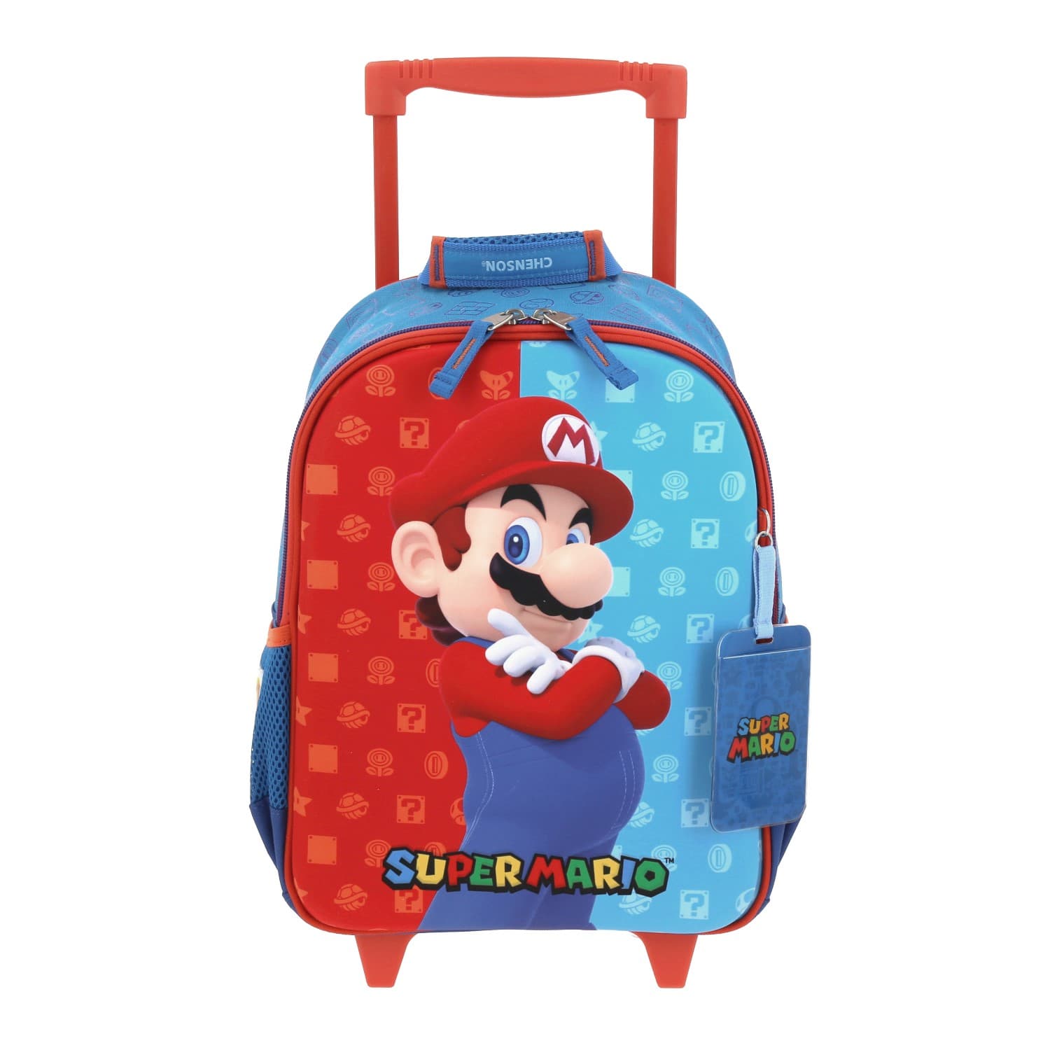Kit Escolar Mario Bros by Chenson Mochila con Ruedas + Lonchera Azul Infantil - Modelo MB66082, modelo MB66082-9-KC2O
