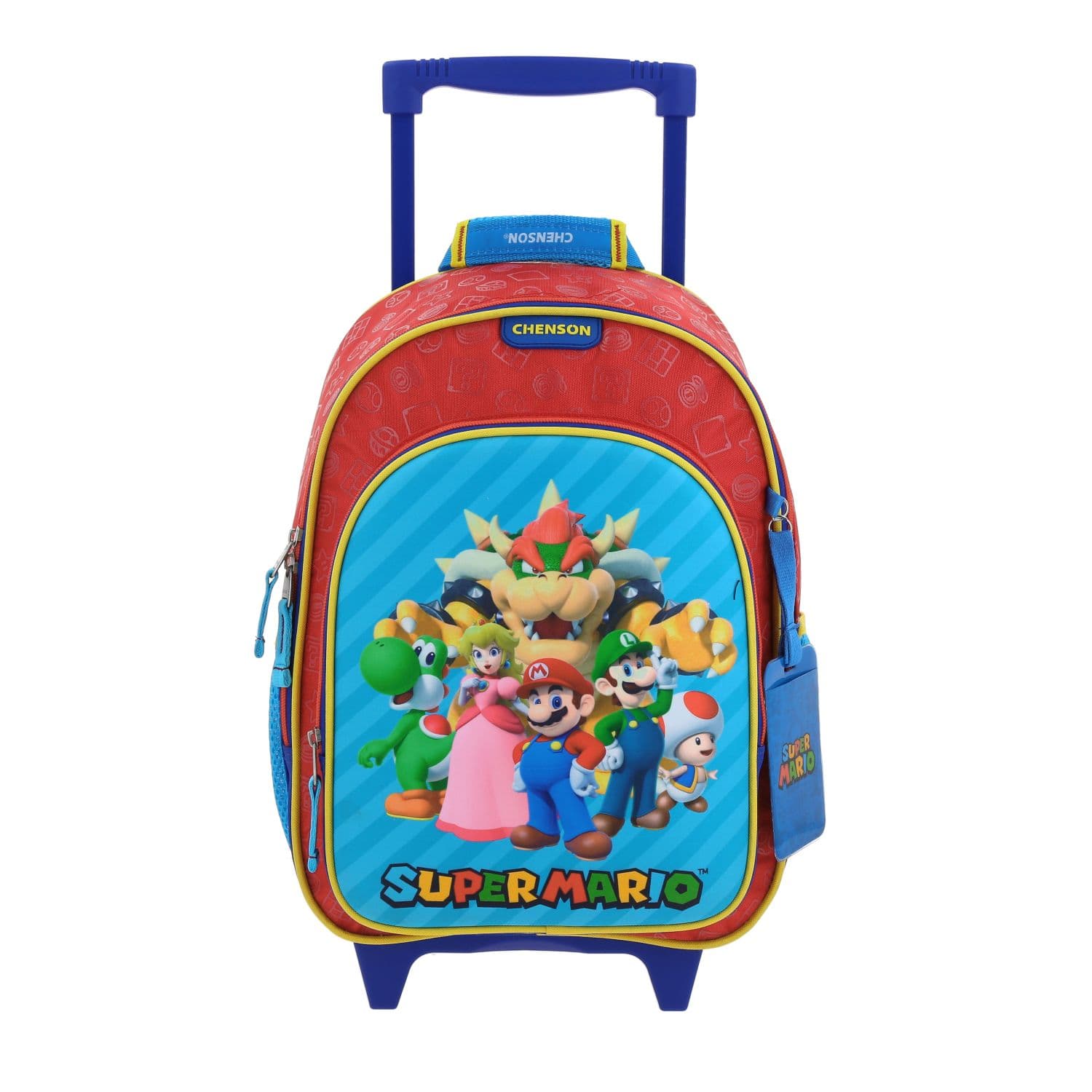 Kit Escolar Mario Bros by Chenson Rojo (Mochila con Ruedas + Lonchera + Lapicera) Infantil - Modelo MB66371, modelo MB66371-KB3