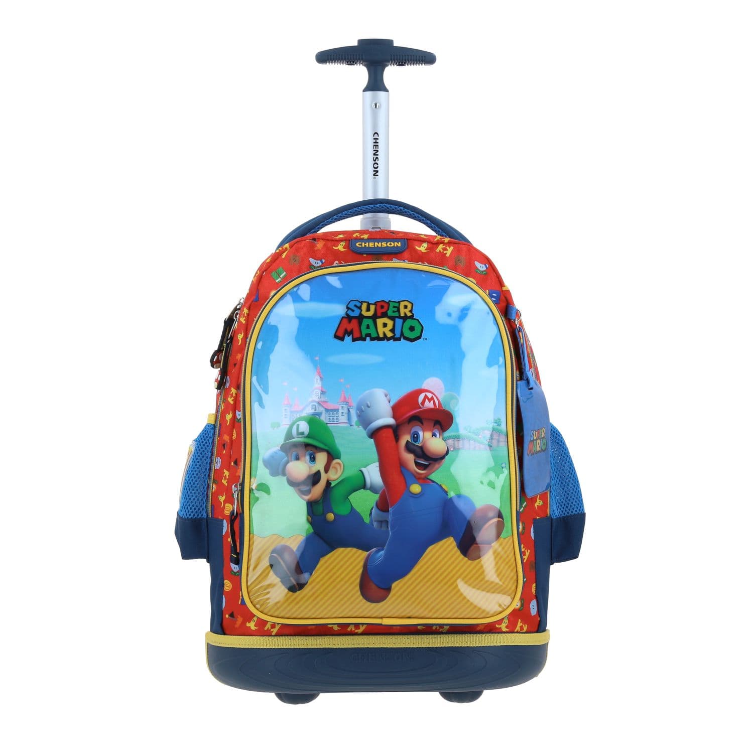Kit Escolar Mario Bros by Chenson (Mochila con Ruedas + Lonchera + Lapicera) Azul Infantil - Modelo MB66584, modelo MB66584-9-KC3
