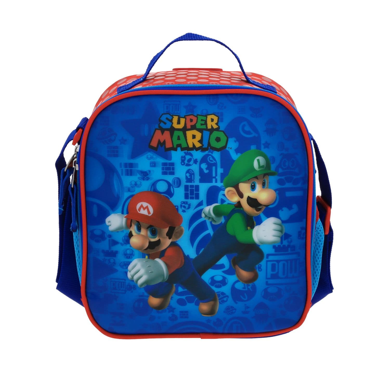 Lonchera escolar térmica Mario Bros by Chenson azul para niño - Modelo MB70308, modelo MB70308-9