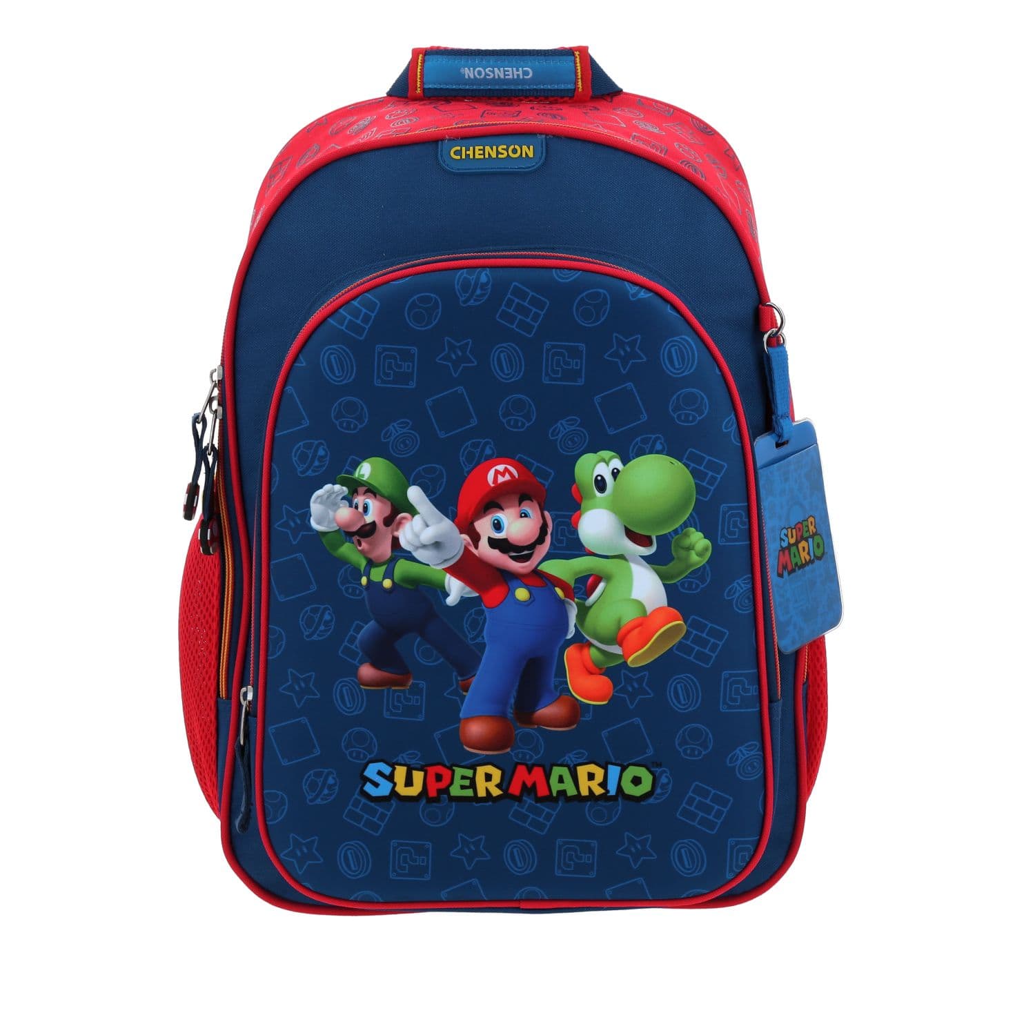 Mochila escolar para niño Mario Bros by Chenson color azul divertida - Modelo MB70374, modelo MB70374-9