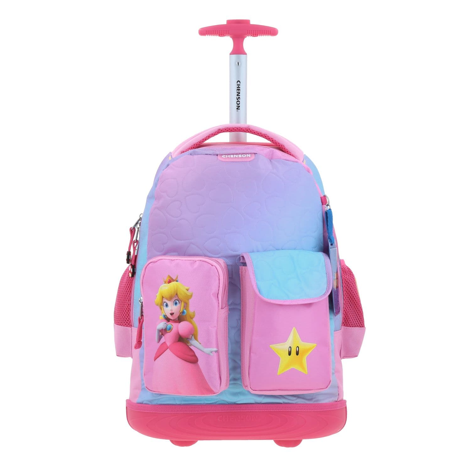 Kit Escolar Mario Bros by Chenson (Mochila con Ruedas + Lonchera + Lapicera) Rosa Infantil - Modelo MB70433, modelo MB70433-P-KB3