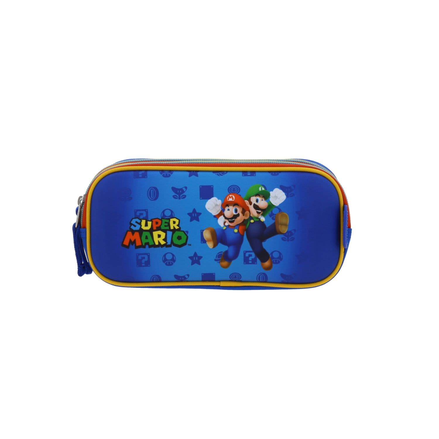 Lapicera escolar para niño Mario Bros by Chenson azul con triple compartimento - Modelo MB70504, modelo MB70504-9