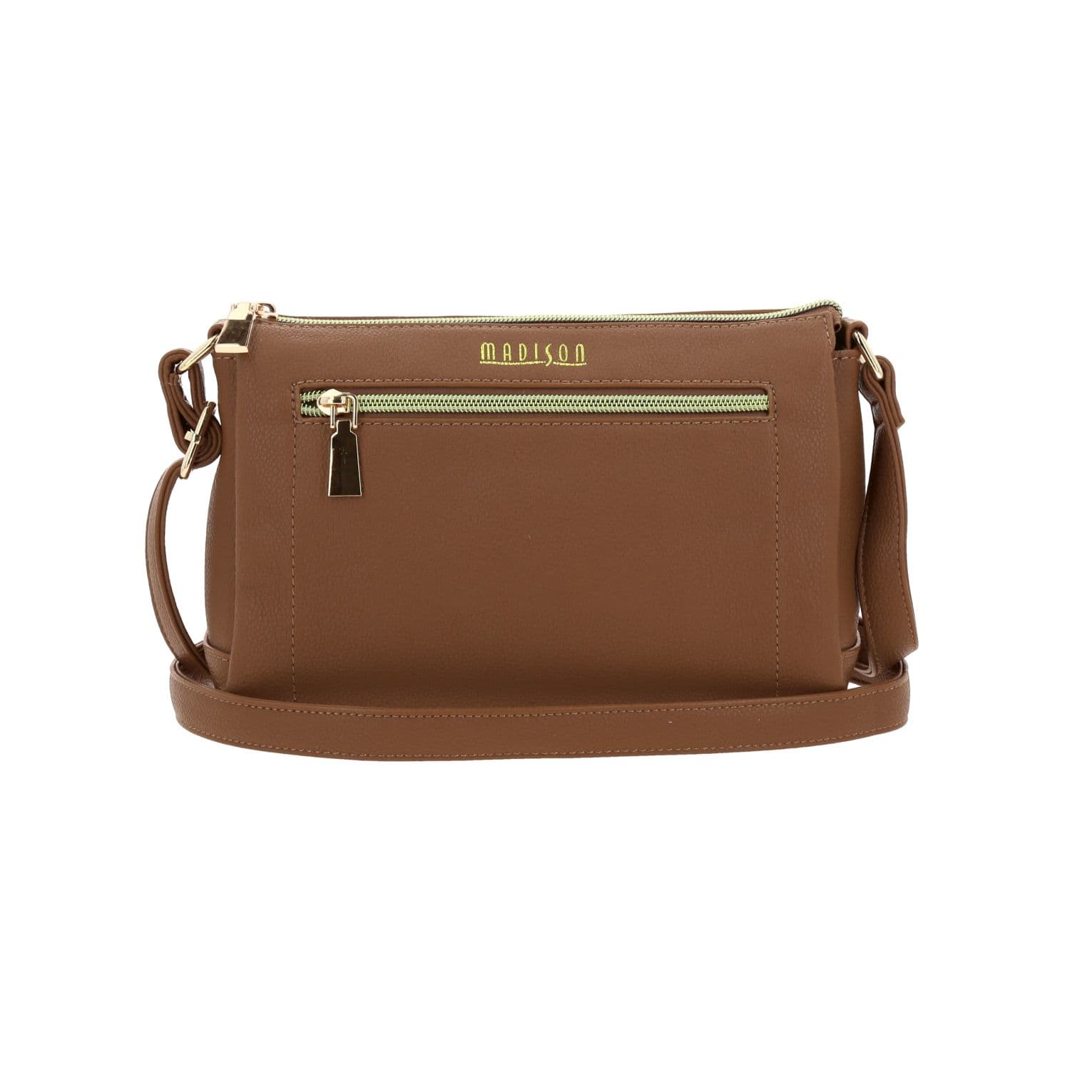 Bolsa de Lado para Dama Madison by Chenson Café con Triple Compartimento - Modelo MD25115, modelo MD25115-B