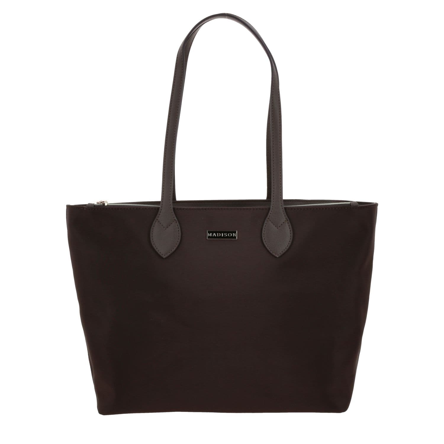 Bolsa grande para dama Madison by Chenson color café satinado - Modelo MD25181, modelo MD25181-D