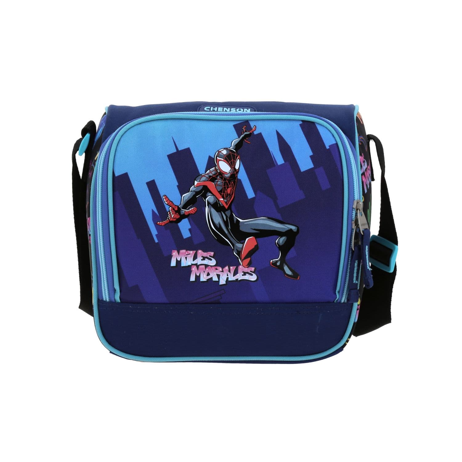 Lonchera escolar térmica Spider-Man Miles Morales Azul para niño - Durabilidad y diversión, modelo MM70673-9