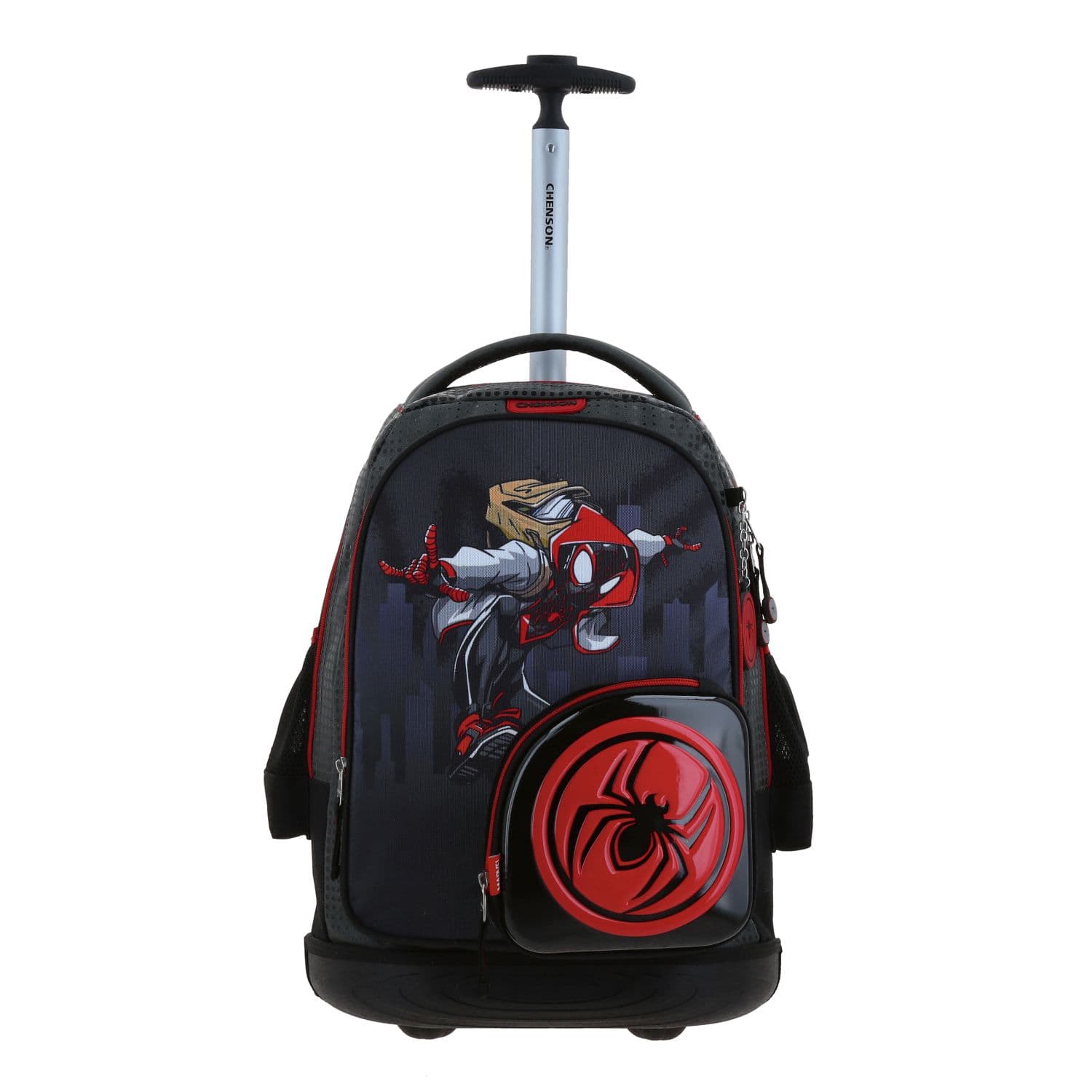 Mochila con Ruedas Spider-Man Miles Morales Gris Escolar Chenson, modelo MM71020-2