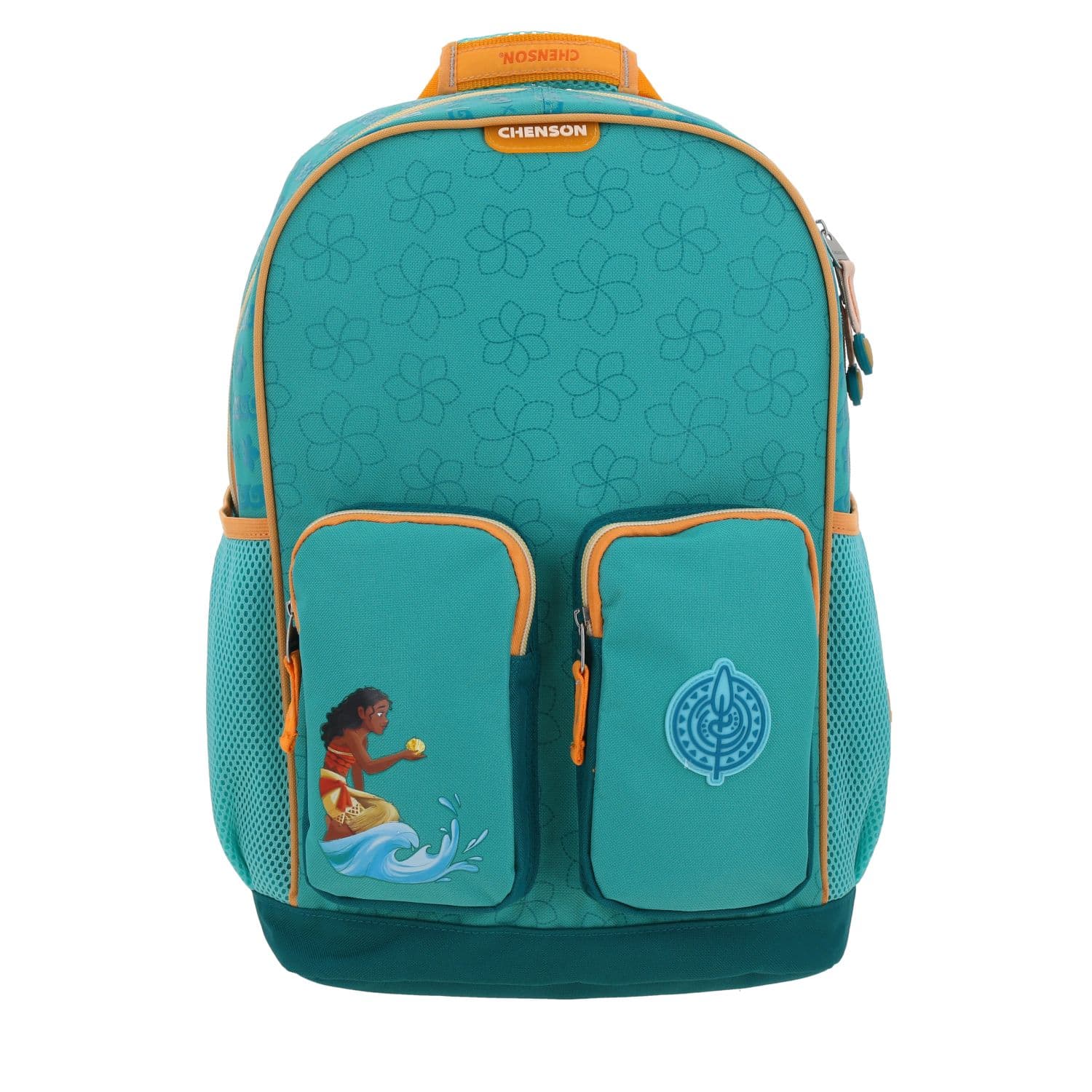 Mochila escolar para niña Princesa Moana by Chenson Turquesa con múltiples bolsillos, modelo PR70395-T