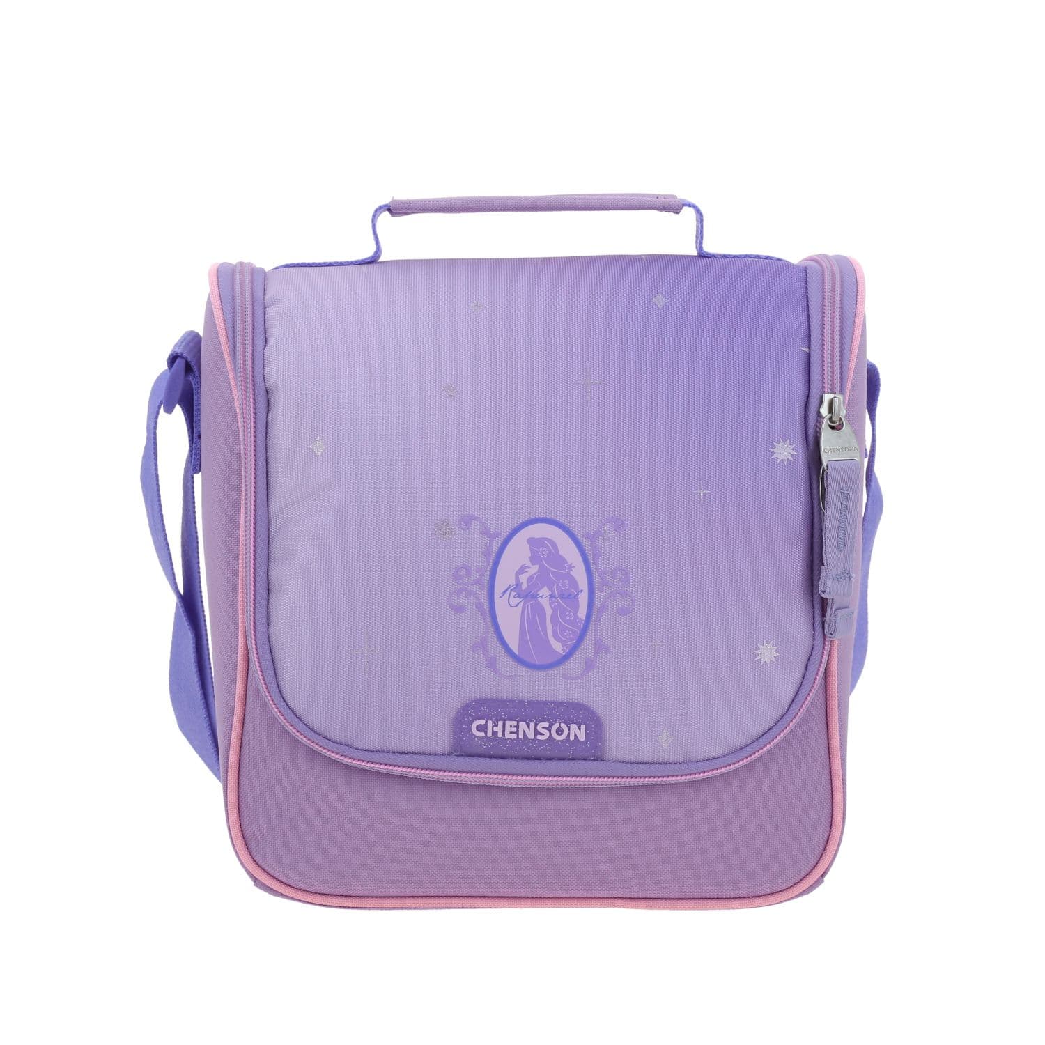 Kit Escolar Princesa Rapunzel by Chenson Lonchera + Lapicera Violeta Infantil, modelo PR70632-V-K2OA