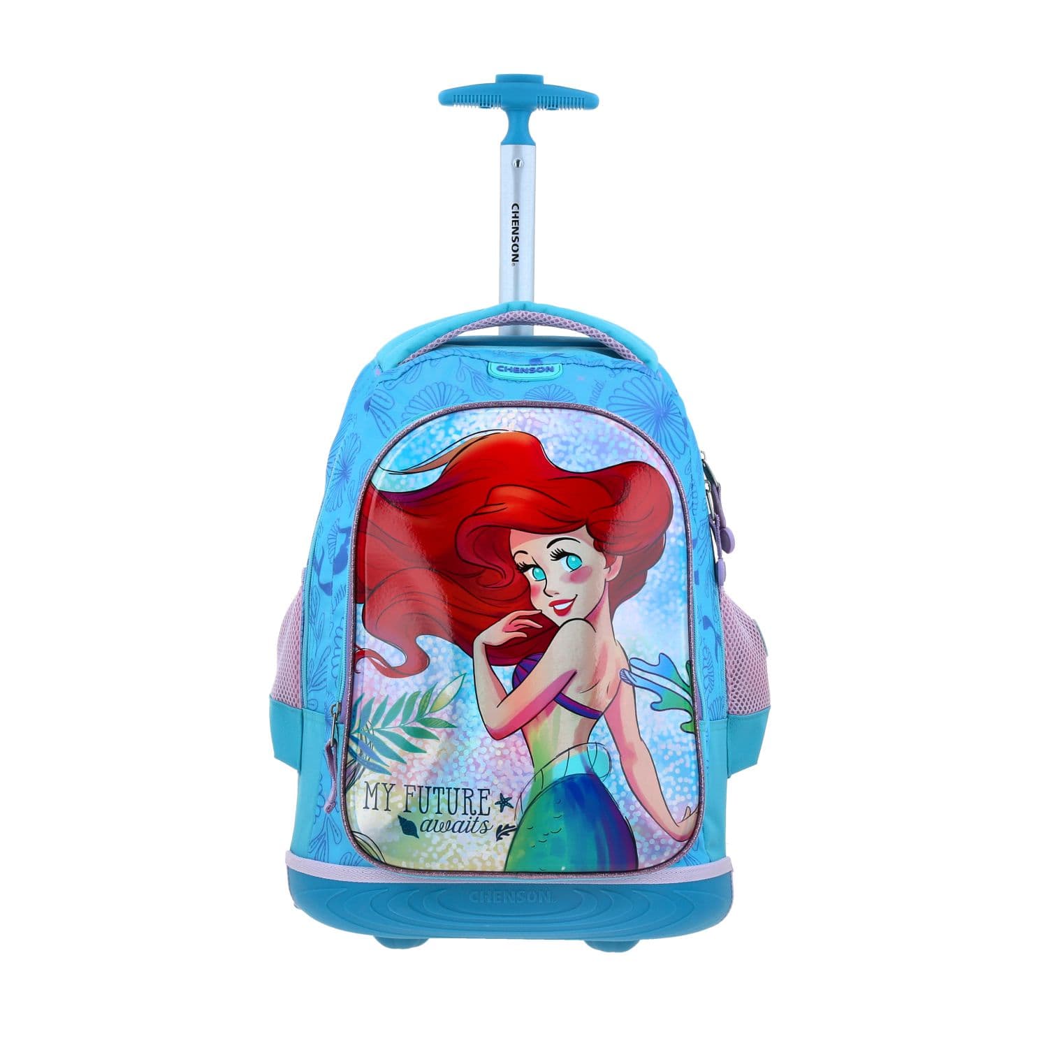 Mochila con Ruedas Ariel La Sirenita Azul - Escolar Infantil Chenson, modelo PR70956-9