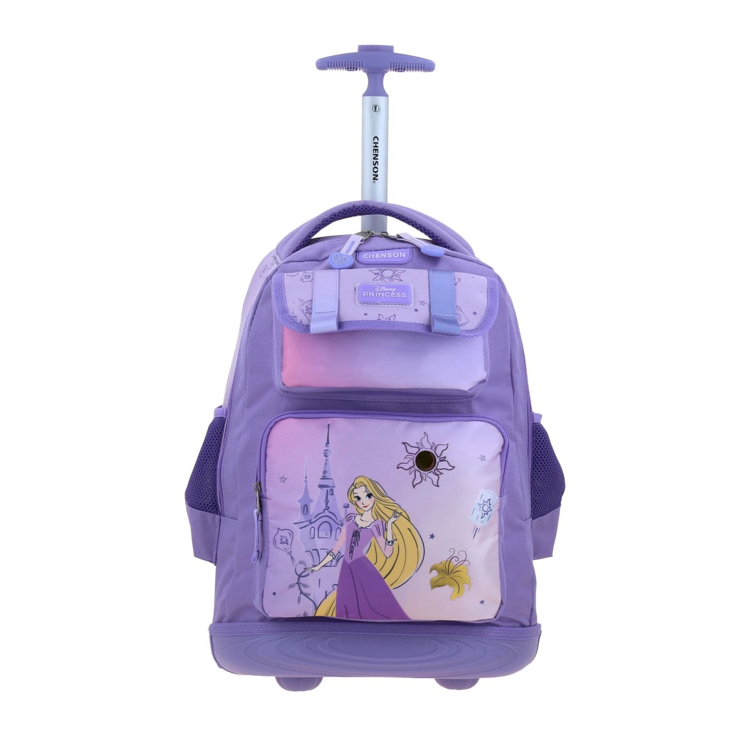 Mochila con Ruedas Princesa Rapunzel by Chenson Violeta Escolar, modelo PR71116-V