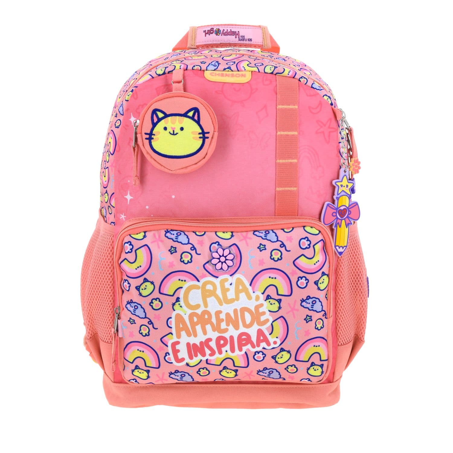 Kit Escolar Vania Bachur by Chenson (Mochila + Lonchera) Naranja Infantil, modelo VB70811-O-KC2O